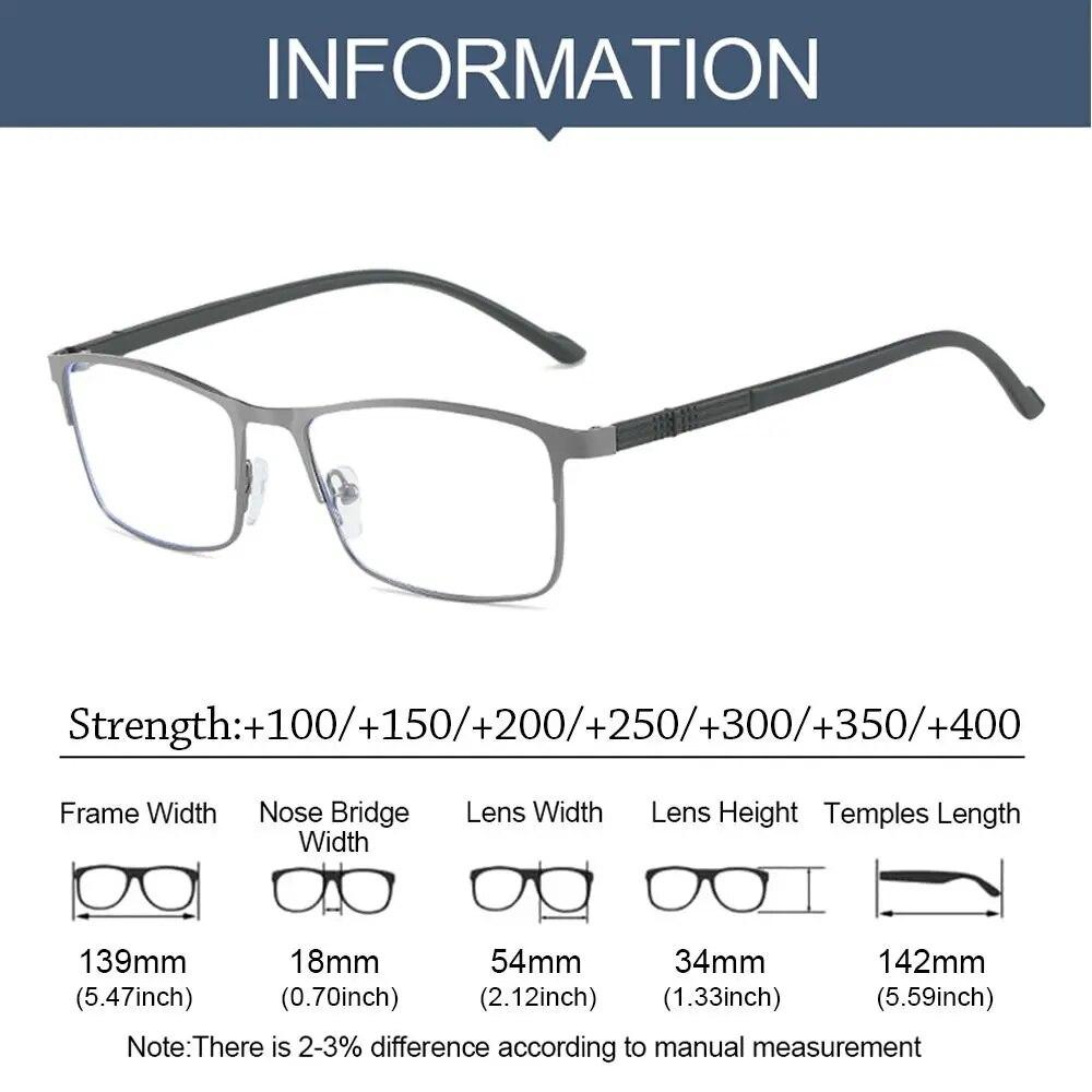 Fashion Half Frame Business Anti-Blue Light Reading Glasses Urltra-Light Eye Protection Men Women Elegant Comfortable Eyeglasses