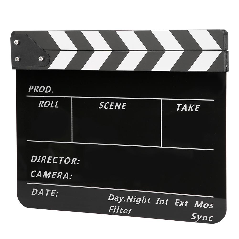 Acrylic 30x25cm Clapperboard Director Movie Clappers Film and Television Photography Prop