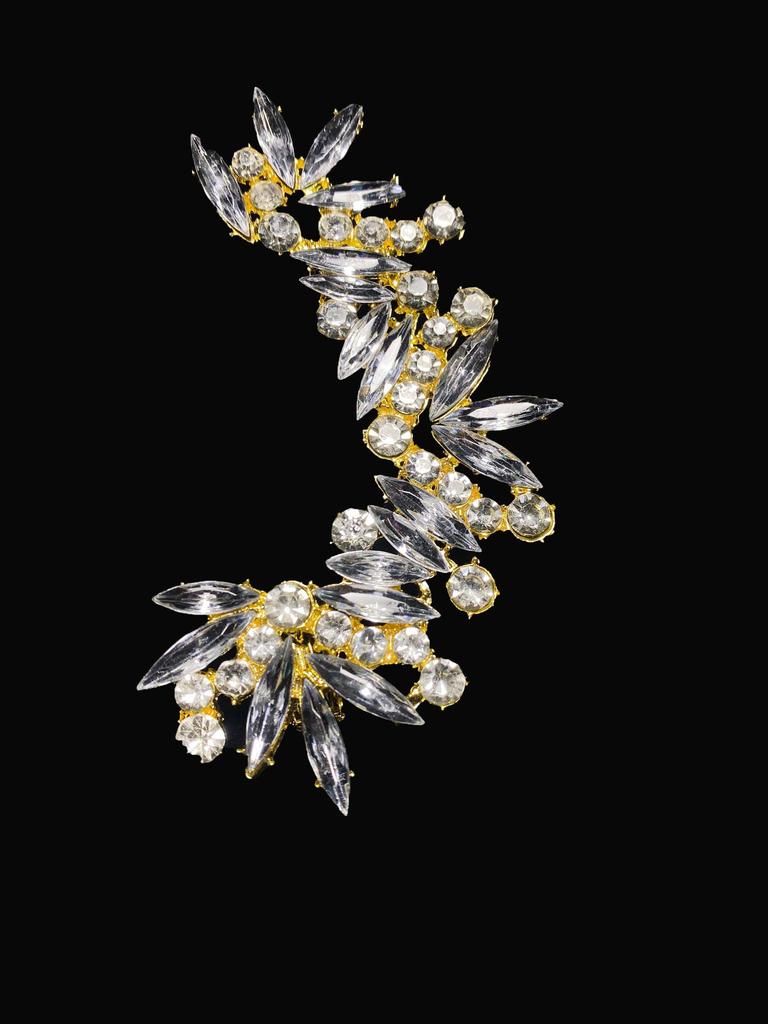 Irregular Rhinestone Ear Bone Clip No Hole High Sense Niche Symmetrical Full Diamond Ear Clip Earrings Female Versatile
