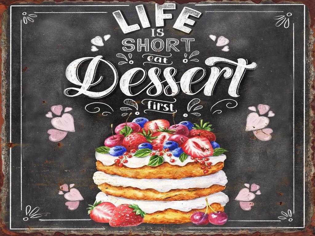 Vintage Cake Ice Cream Metal Tin Sign Yummy Dessert Pictures Bakery Food Shop Decor Aesthetics Wall Decorative Plaque Decorat