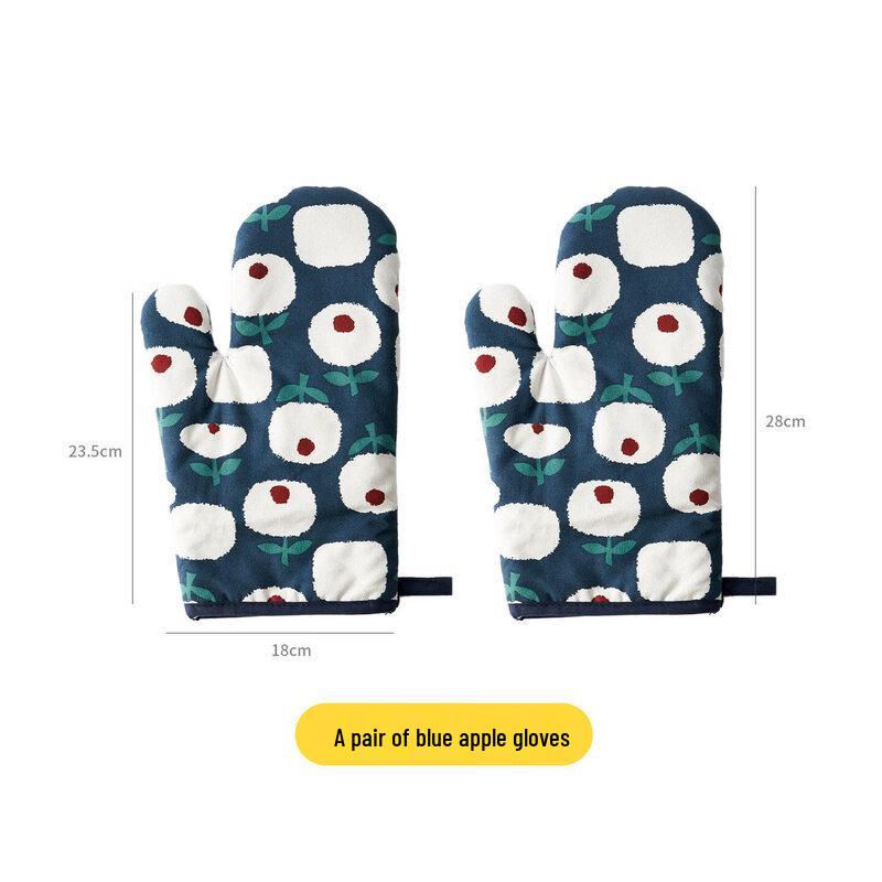Qiwei Thickened Leather Oven Mitt with Silicone Grip
