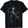 Rodeo Western Dark Horse Personality Casual Street Fashion High Quality Print Round Neck Short Sleeve T-shirt for Men and Women