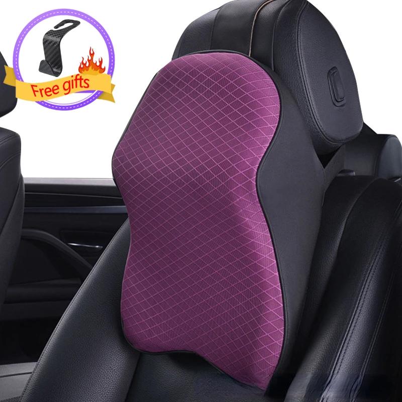 Pernă de susținere lombară pentru mașină, pernă cu spumă cu memorie, suport pentru cap și gât, pernă pentru scaun auto, pernă lombară pentru spate, accesorii interioare