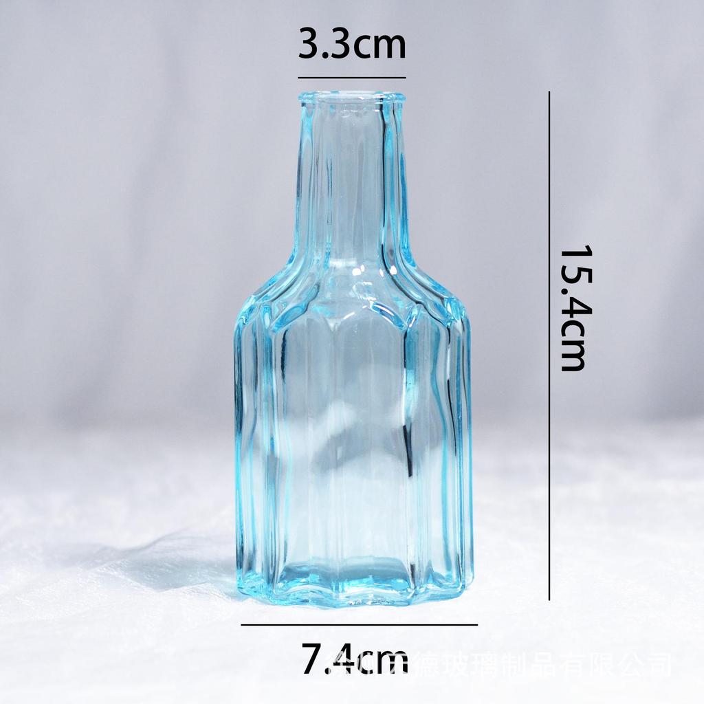 Nordic Retro Glass Vase - Mini Decorative Hydroponic Bottle for Living Room Decor