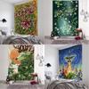Kunst Wandteppich Psychedelische Pflanzenillustration Wandbehang Ästhetik Raumdekoration Yogamatte Strand