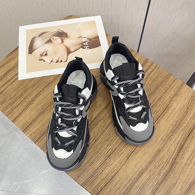 Dad shoes women's new women's shoes spring and autumn mesh color matching women's breathable student sports shoes women