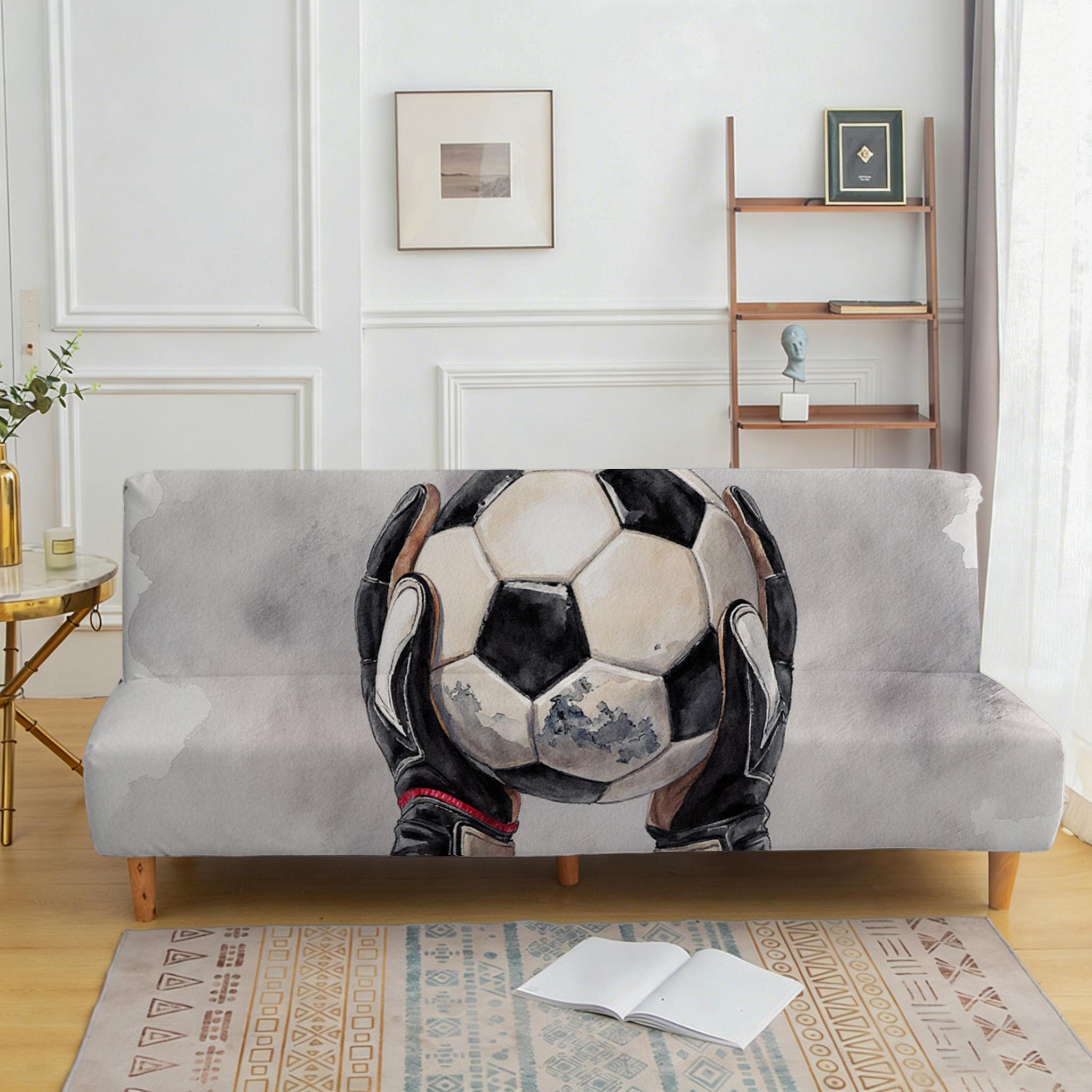 Goalkeeper football printed sofa bed cover, living room sofa bed cover, dustproof machine washable sofa bed cover 185-210cm