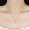 Necklace for 18K gold 925 freshwater cubic zirconia rose with genuine jewelry [Pasurohu] women, K18, coating, silver, pearl, pearl, 6.5mm, top-quality