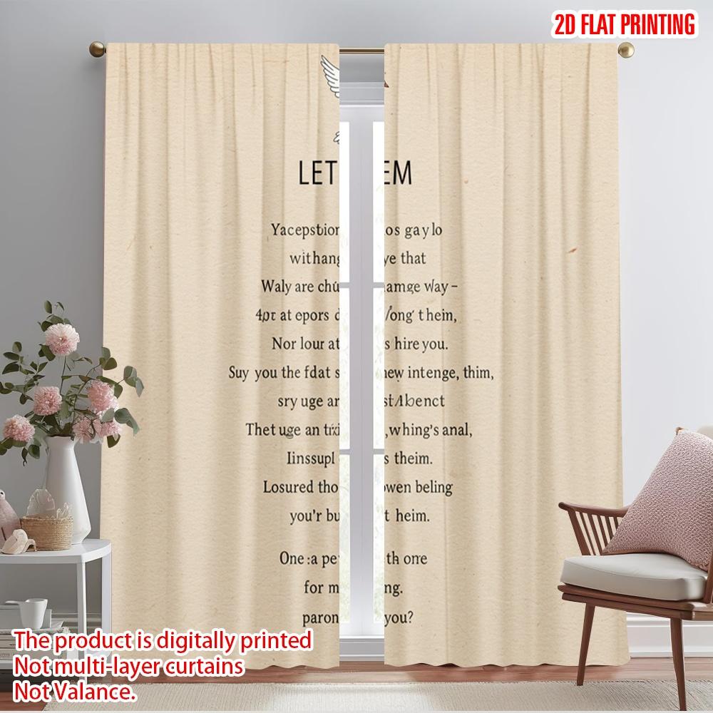 

2 шт. 2D плоская печать Оконные шторы LET THEM Голубь мира Полиэстер Без электричества Всесезонный Декор для вечеринок и праздников Использовать для 52.50×116.00 CM 2pcs