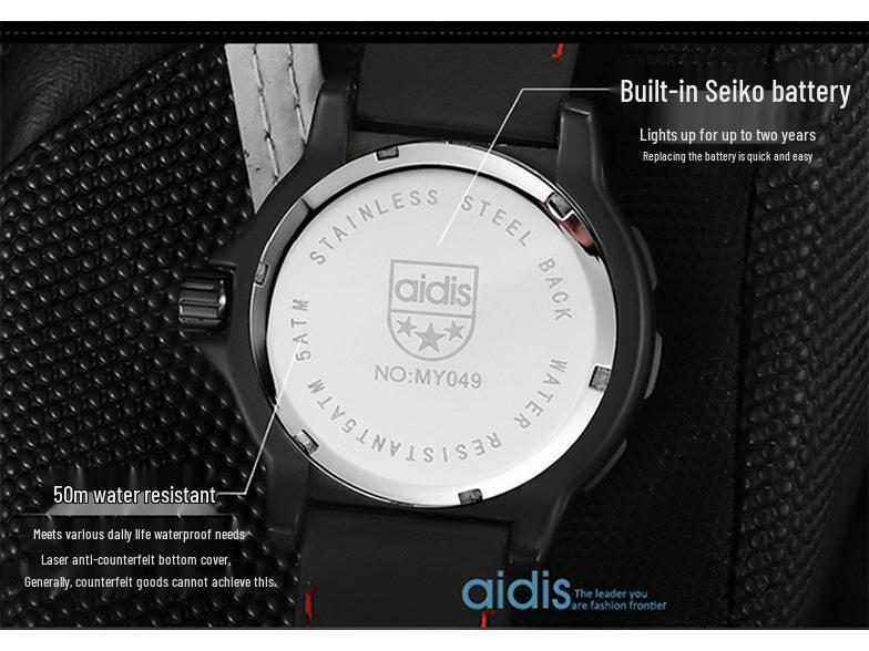 Aidi Shi Waterproof Luminous Men's Quartz Watch - Outdoor Multifunctional
