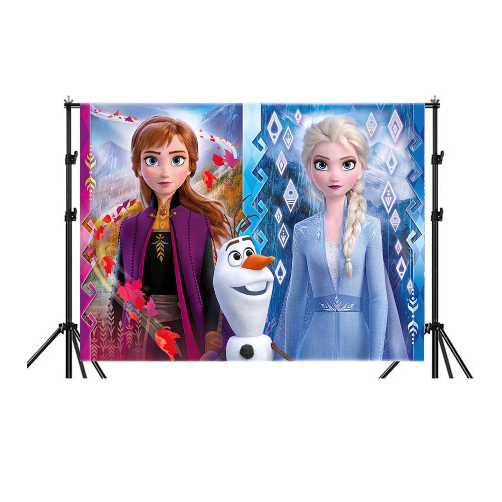 Frozen Background Decoration Banner For Festive Events With Cartoon Design For Party Decor