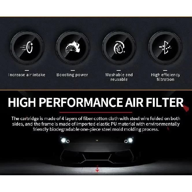 High Flow Sport Air Filter for VW T-ROC Convertible AC7 AC8 1.5 TSI 12.2019- Washable Racing Intake Filters