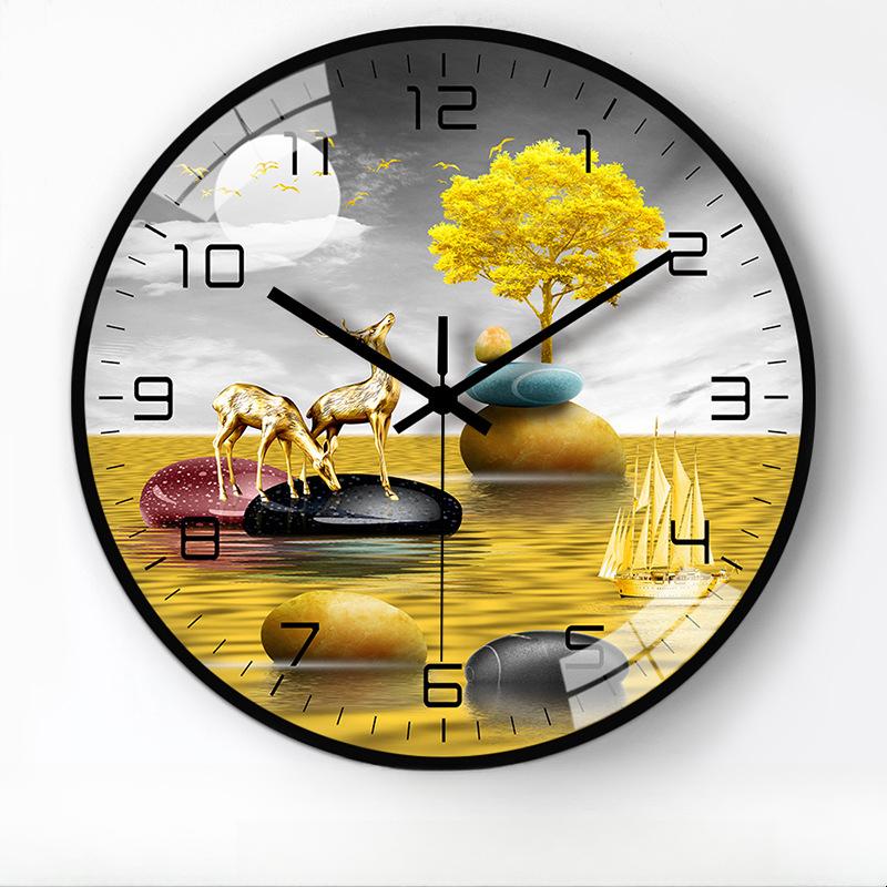 10-Inch 25Cm Personalized Fashion Clock Automatic Time-Shifting Radio Clock Dining Bedroom Living Room Decoration Wall Clock