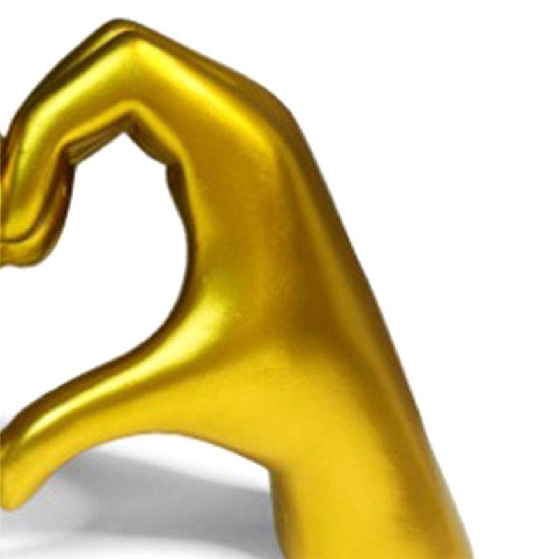 A20F-Heart Hands Sculpture Gold Decor For Living Room Bedroom Apartment Bookshelf Table, Aesthetic Romantic Statues Decor