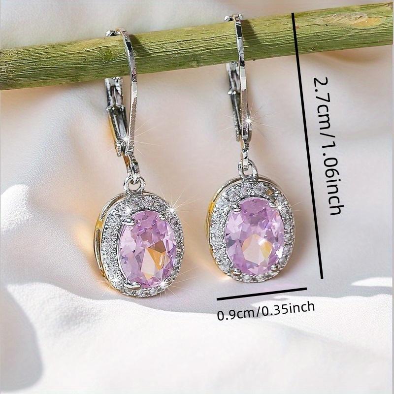 Elegant cubic zirconia pendant earrings, sparkling engagement earrings for women, sweet and elegant jewelry