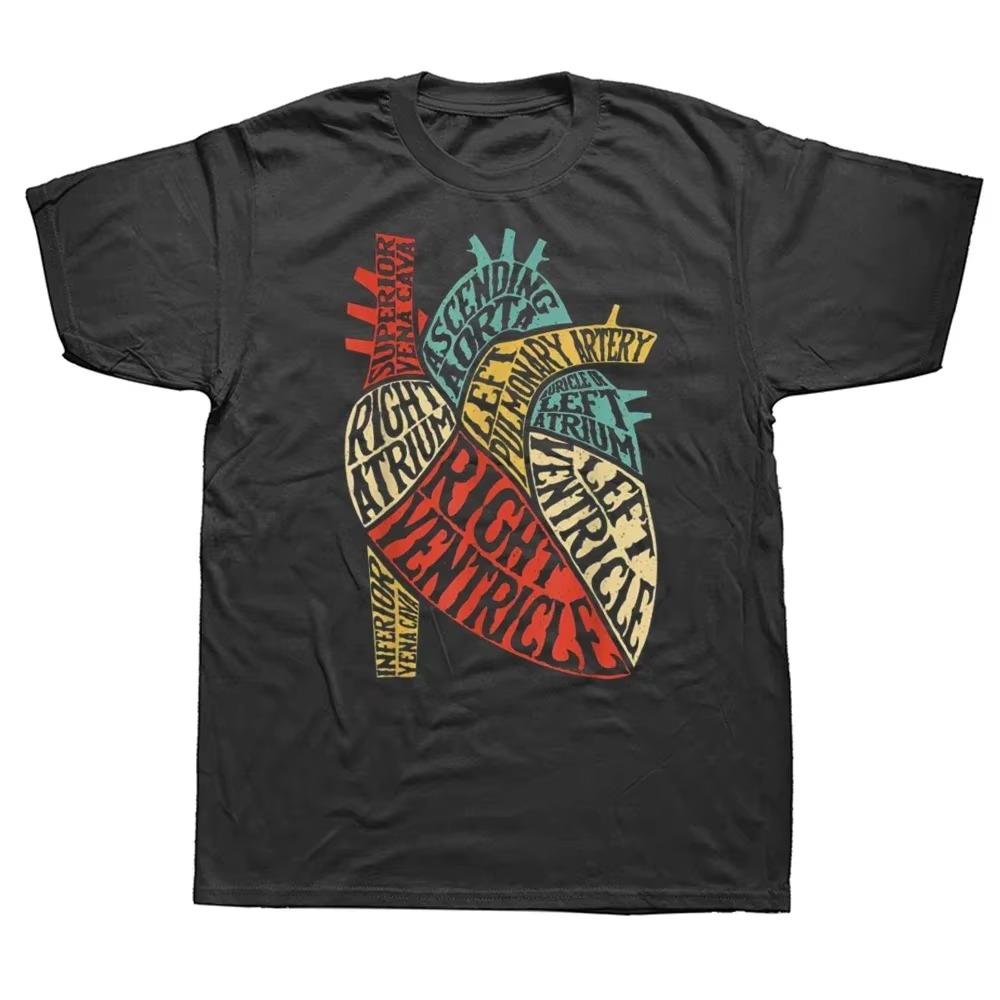 

Graphic Streetwear Short Sleeve Birthday Gifts Summer Style T-shirt Funny Heart Anatomy Science Biology Biologist TShirt XXXXXL чёрный