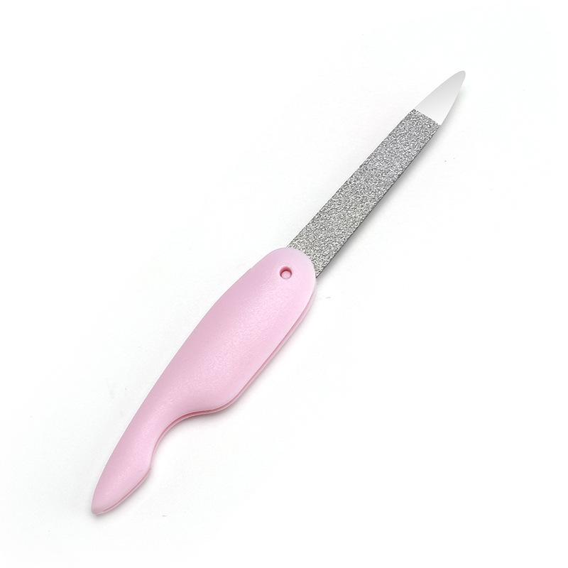 

Stainless Steel Dual-Sided Nail Polishing and Shaping Folding File розовый