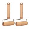 2pcs Easy To Clean Wood Dough Roller Ergonomic Handle Mini Pastry Roller  For Pizza Cake Bread