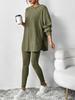 2025 Autumn and Winter Women's Pit Loose Hooded Long Sleeve Casual Pants Threaded Suit