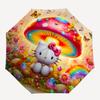 1pc Hello Kitty Mushroom Automatic Opening Folding Umbrella - Portable 3-Fold Design with Iron Frame, Outdoor for Fans, Travelers, Everyday Use, Festi