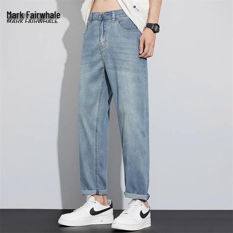 MARK FAIRWHALE Men's Tencel Ice-Cool Straight-Leg Jeans