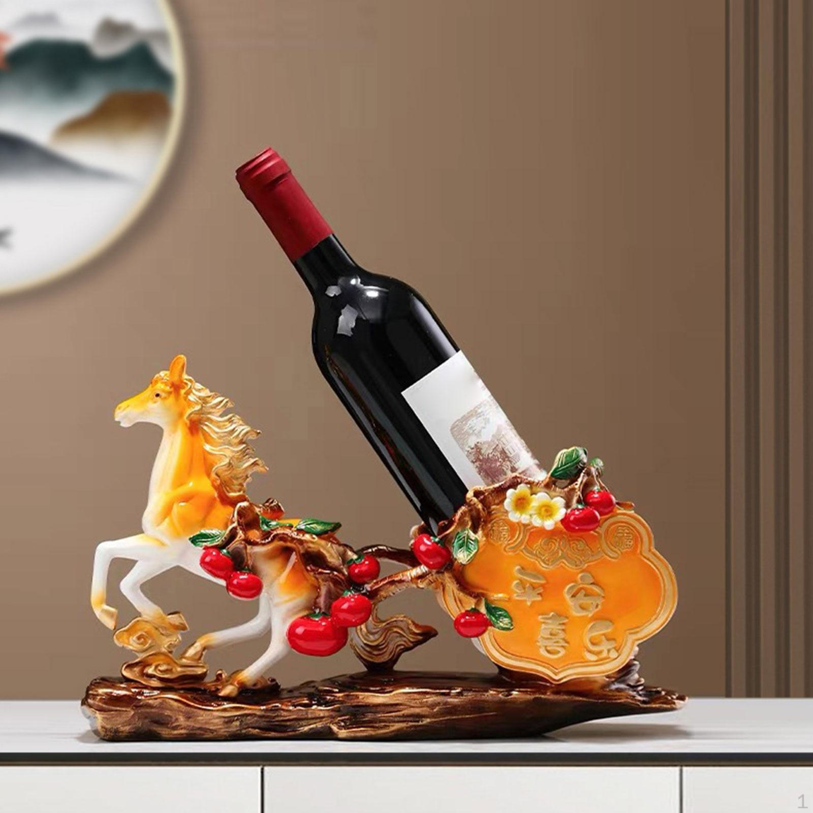 

Лошадь держатель для бутылки вина декоративный креативный домашний декор стойка для столешницы оранжевый
