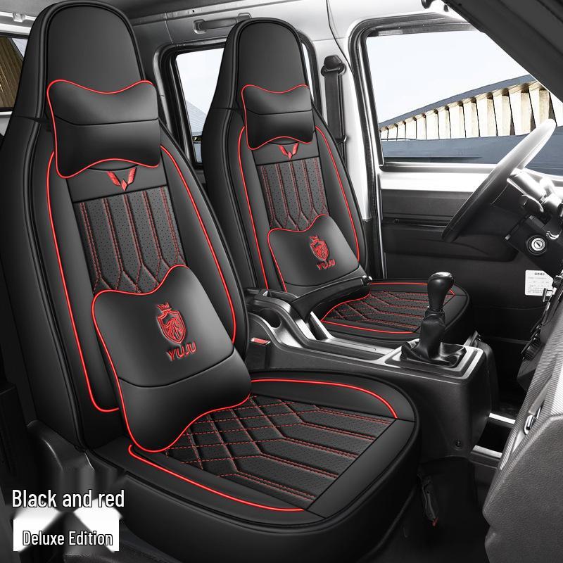 Universal Full Leather Seat Cushion for Wuling Zhiguang Small Truck - Single or Double Row, All Seasons