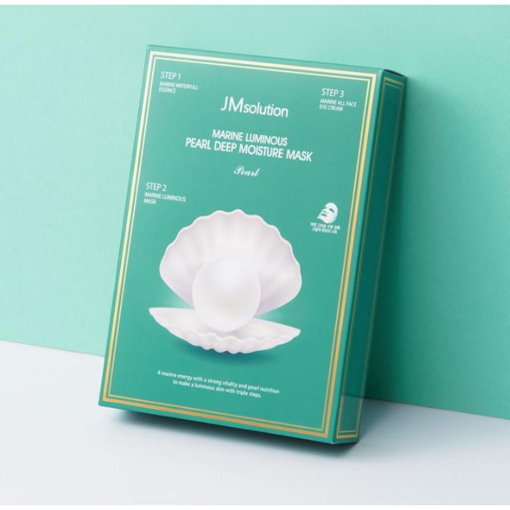 JM Solution Marine Luminous Pearl Deep Moisture Mask Pearl, 10 Sheets, 2 Pack