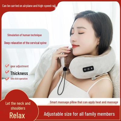 Rechargeable U-Shaped Neck Massager Pillow with Heating & Kneading