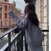 Autumn Winter V-neck Loose Pullover Sweater Set Knitted Elegant Skirts Women Casual Two-piece Set Fashion Outfit Simple Solid Color Office Clothing