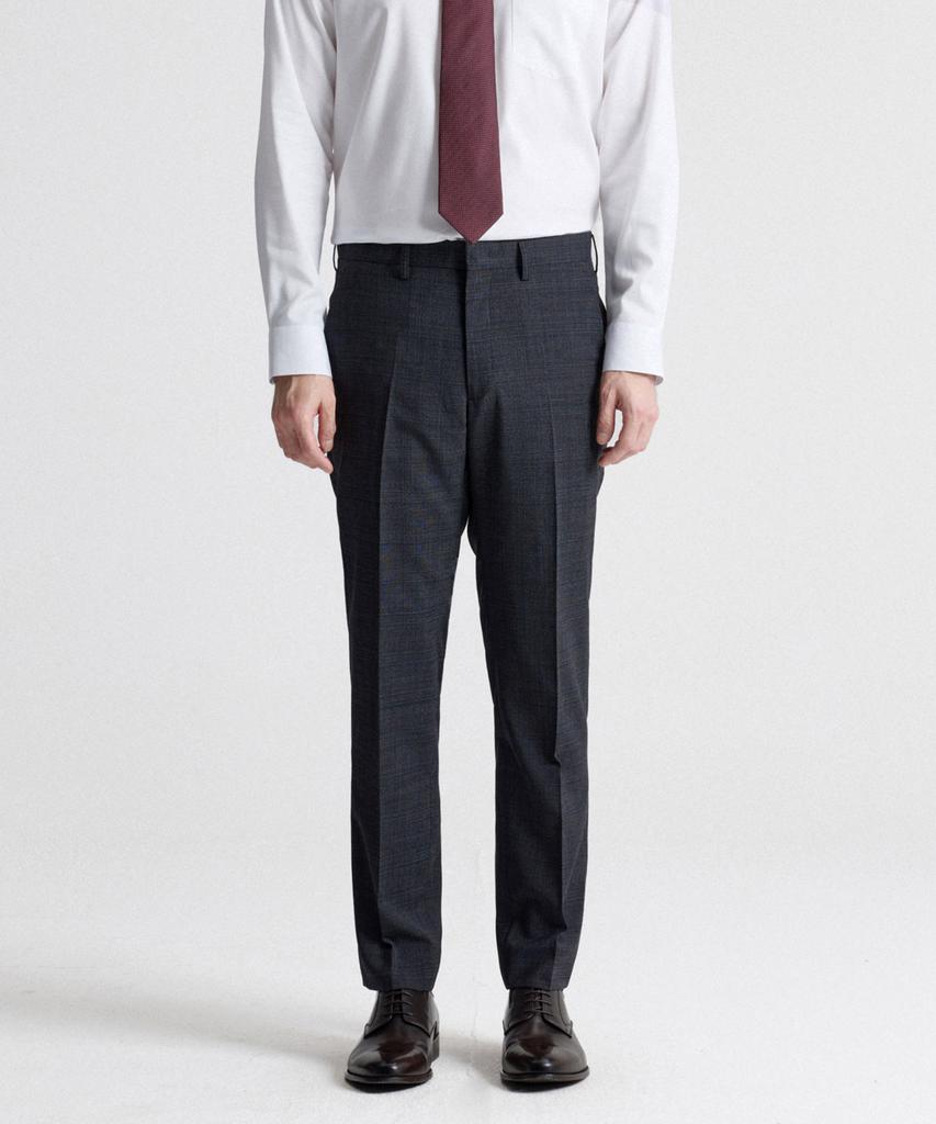STCO 50% Extra Fine Wool Shadow Check Formal Pants Charcoal Grey (Classic Fit)_Sslva64Ccc