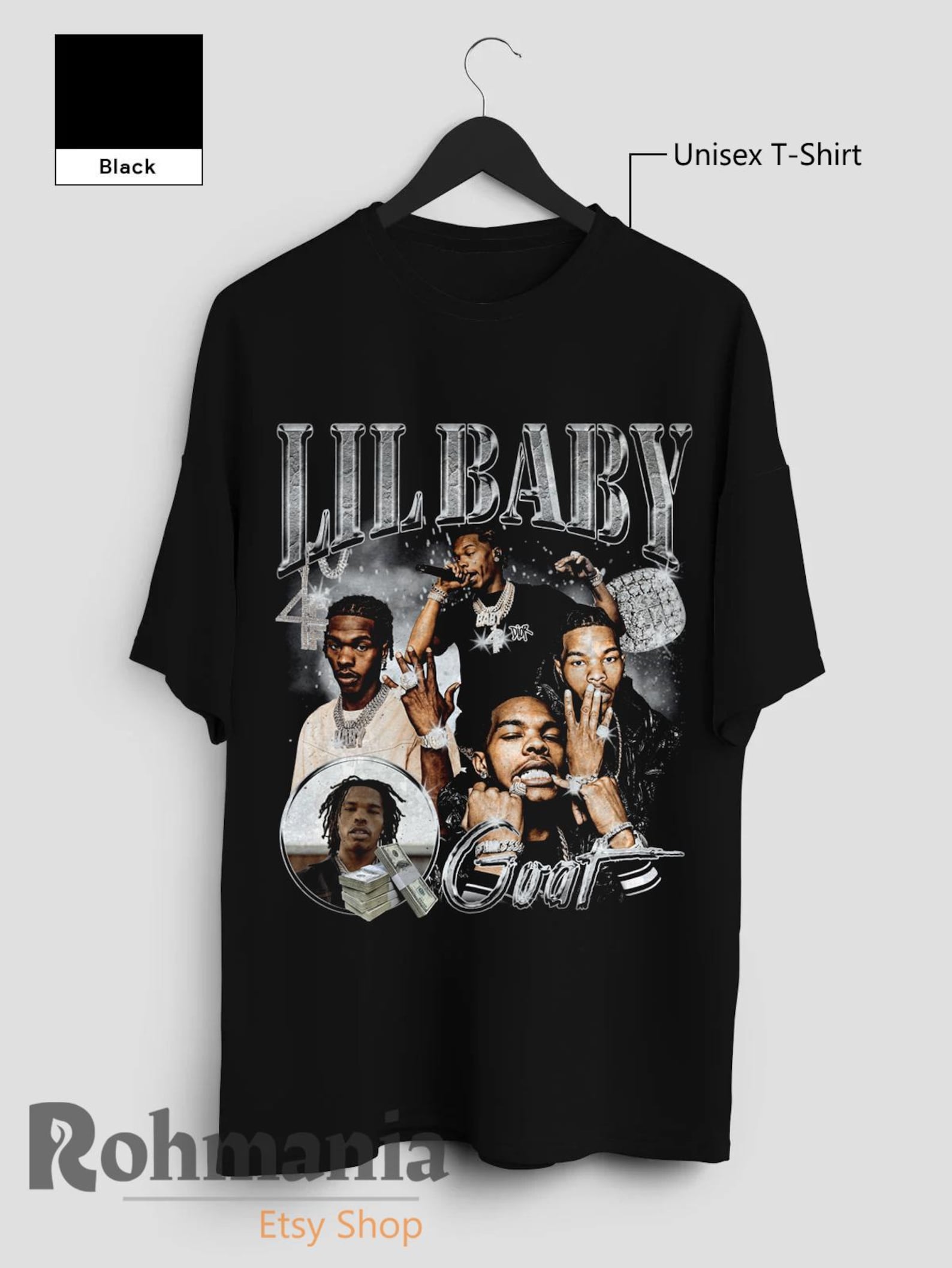 Lil Baby T-Shirt, Rap Hip Hop Music Shirt, Personalized Casual T-Shirt S