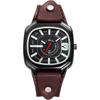 Square Unisex Leather Strap Sports Watch Waterproof Analog Quartz Fashion Watch for Casual Use