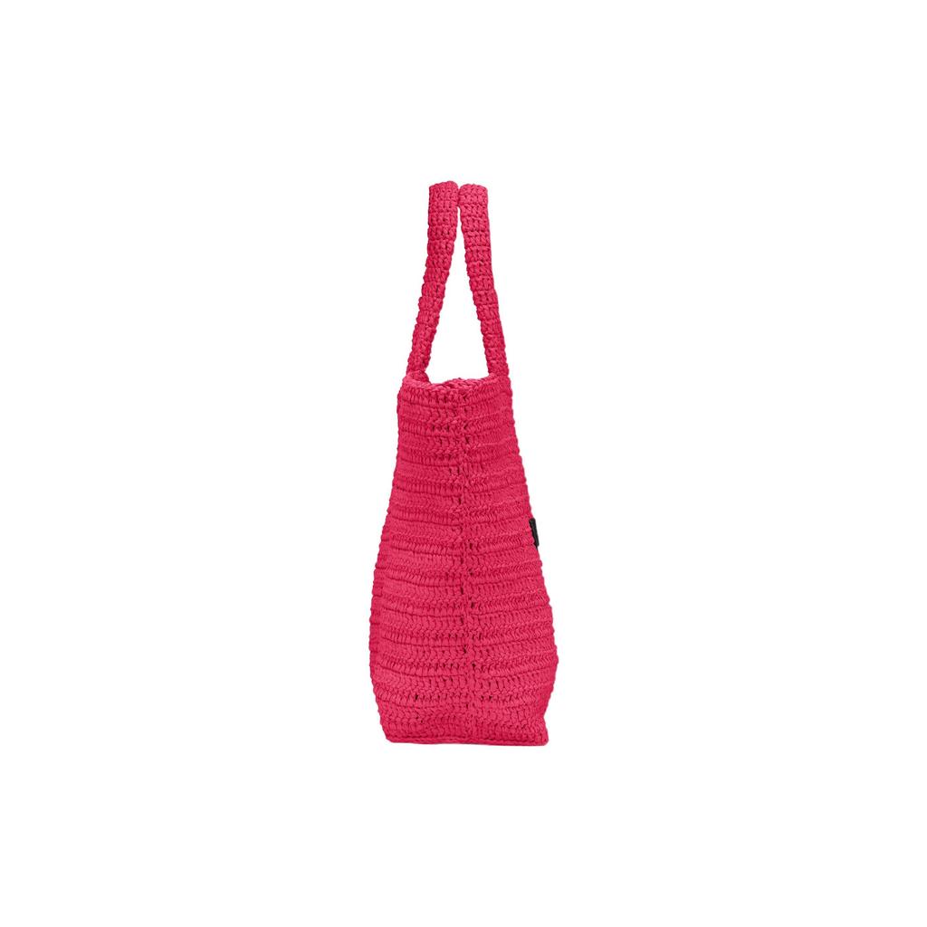 Saint Laurent YSL Logo Print Large Capacity Coconut Fiber Tote Bag Women tote bags Neon-Pink 688864-GAAA1-5693