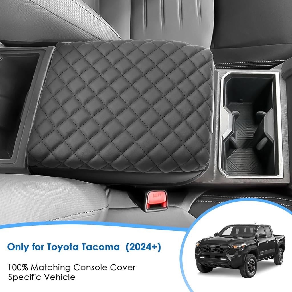 2024 2025 2026 Tacoma Mittelkonsolenabdeckung für Toyota Tacoma (SR/SR5/TRD PreRunner/TRD Sport/TRD Off-Road/Limited/Trailhunter), Kissen&Bequemes Leder