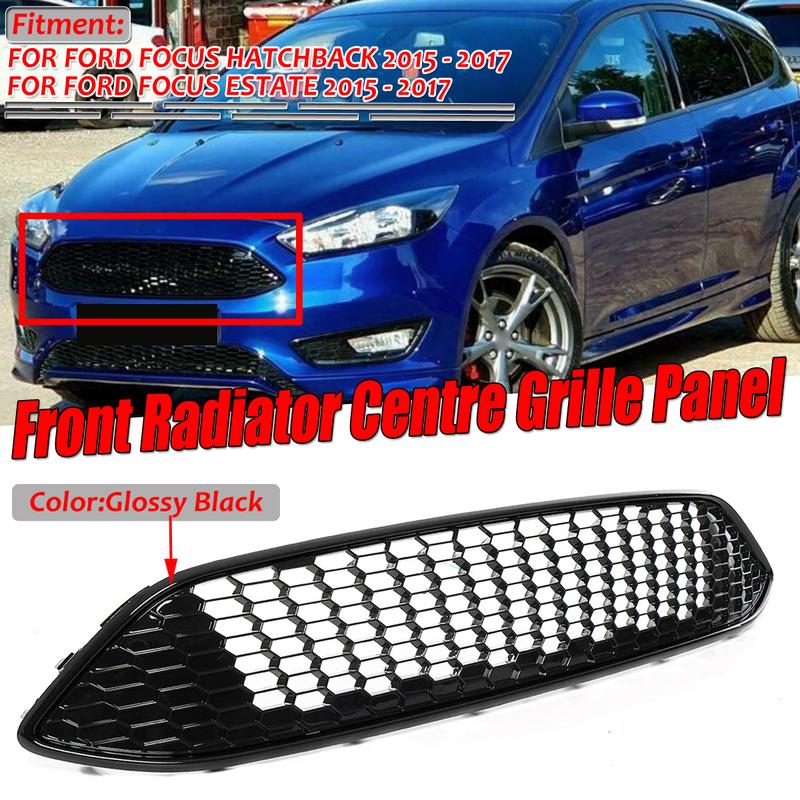 Honeycomb Mesh Front Bumper Racing Grill Upper Center Grille Grill Cover For Ford For Focus MK3 ST LINE 2015-2017 Front Grille