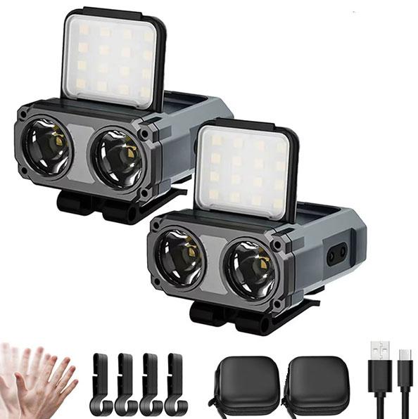 Portable Rechargeable Headlamp LED Clip On Cap Lamp Smart Sensor Flashlight Waterproof Hat Light Headlamp For Fishing Reading