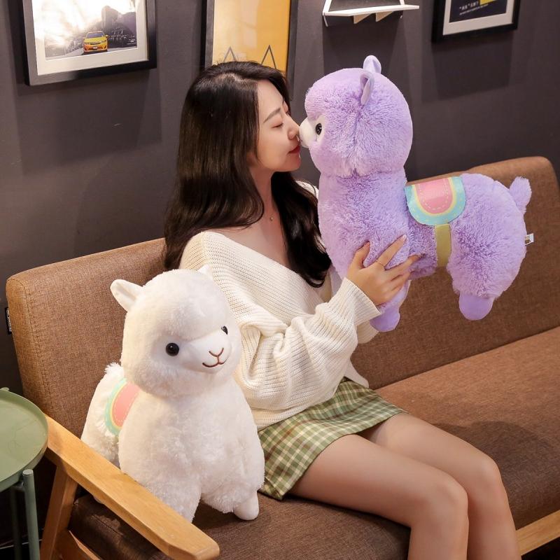 35/50cm Saddle Alpaca Llama Plush Animals Toy Cute Stuffed Doll Household Throw Pillows Home Decor Kids Toys Birthday Gifts