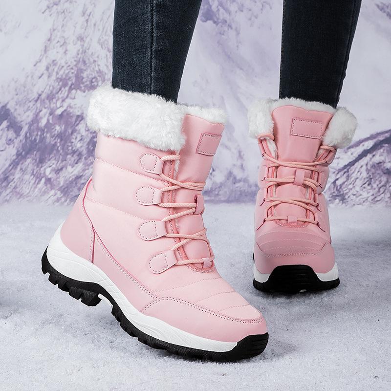 Women s Outdoor Mid-Calf Snow Boots, Plus Size, Waterproof & Warm, Winter Fleece-Lined. 42