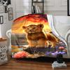 1pc Lion, Fantasy Landscape Blanket Lightweight Flannel Blanket Throw Blanket For Sofa, Bed, Travel, Camping, Livingroom, Couch, Chair, And Bed yy2509