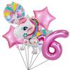 6 Pieces Rainbow Unicorn Themed Aluminum Foil Balloon Baby Shower Boy Girl Birthday Party Holiday Party
