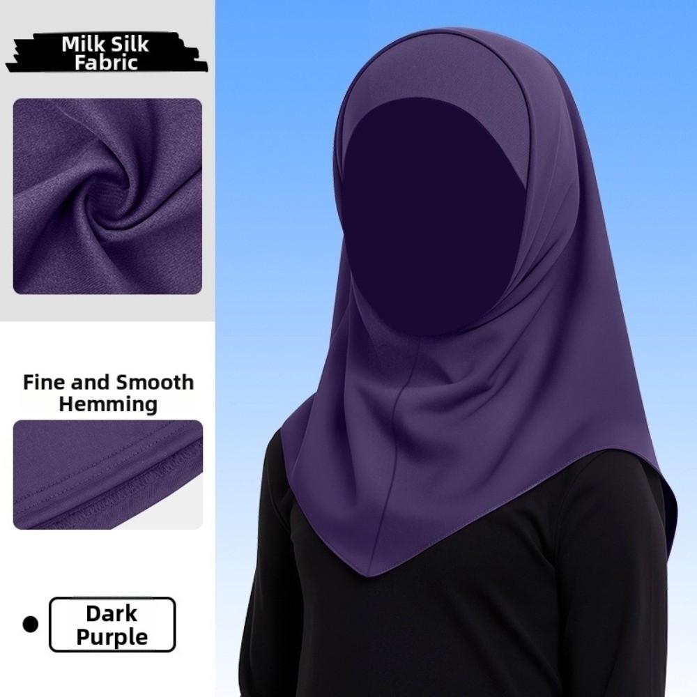 Ice Silk Hijab Scarf Solid Color Sun Protection Headscarf Simple Kids Hijab Summer