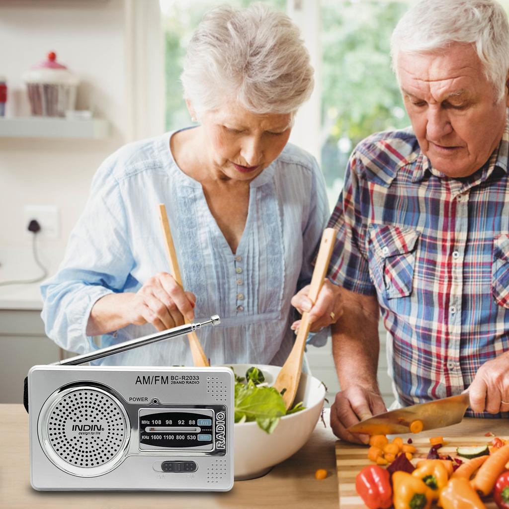 PRUNUS J-167 AM/SW/FM/UKW Radio klein, zakradio met accu, oplaadbaar, transistorradio met uitstekende ontvangst, USB-C-opladen, met hoofdtelefoonaansluiting, eenvoudige radio voor senioren