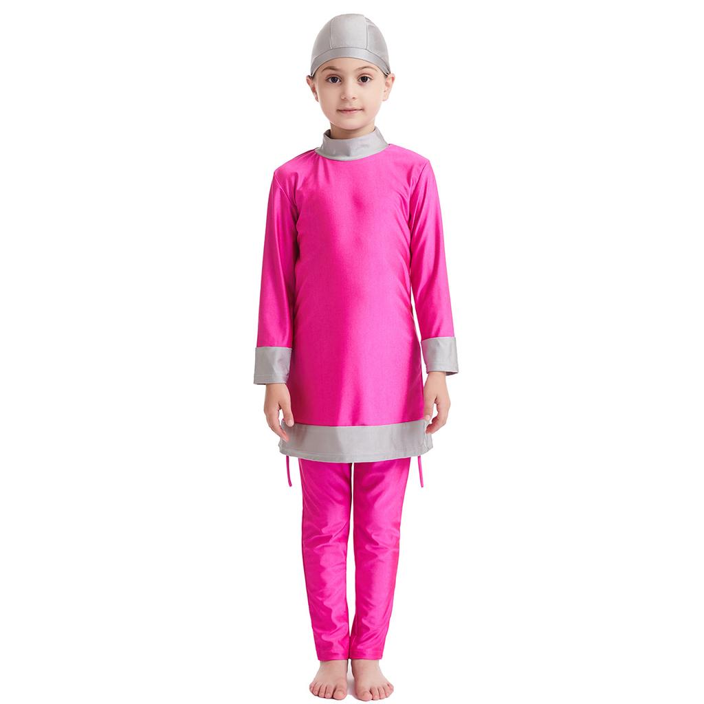 Swimsuit Girls 3pcs Long Sleeve Kids Swimwear Muslim Islamic Swimming Suit Sets