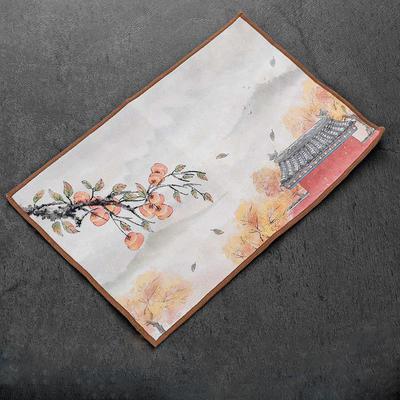 Dishcloth Tea Towel Gray Tablecloth Simple Wind Accessories Hemp Absorbent Tea Pad Tea Ceremony