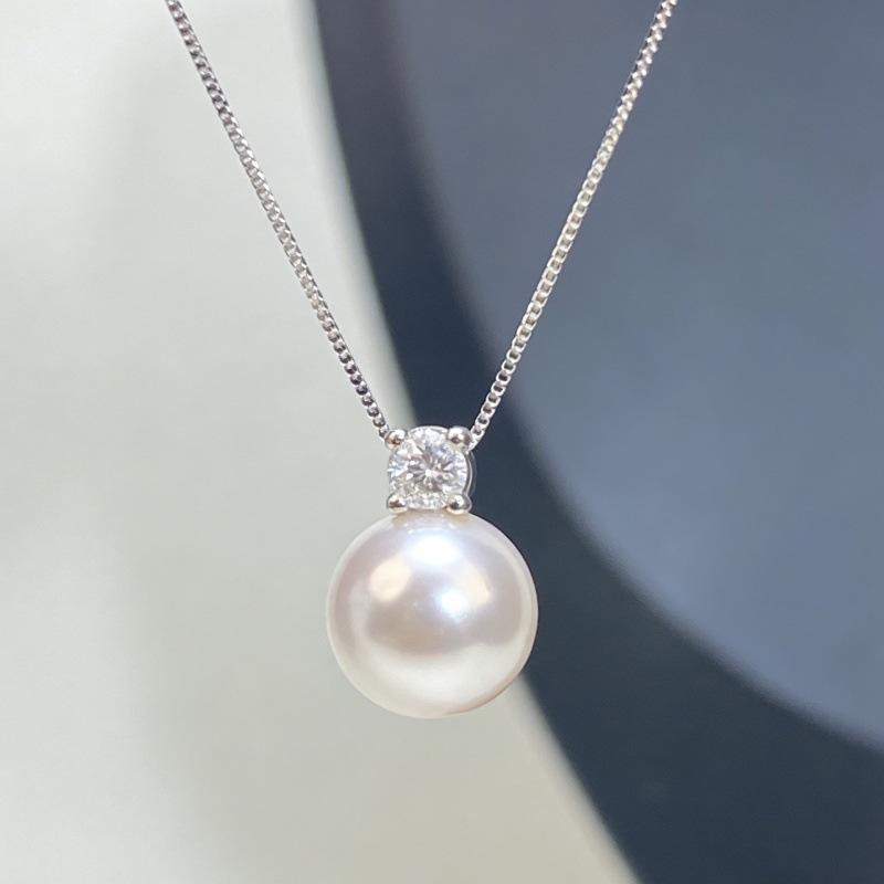 Sterling Silver Princess Pearl Necklace - Light Luxury Clavicle Chain with Single Pearl