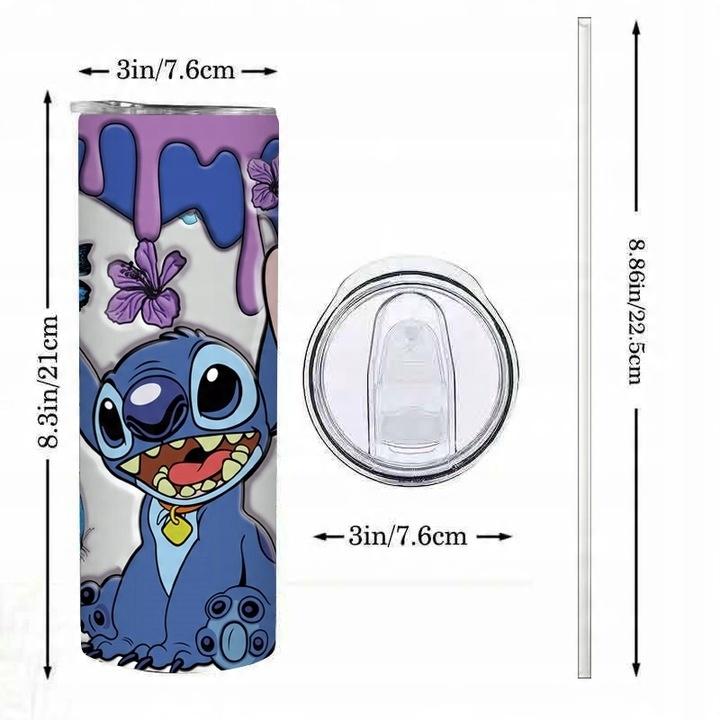 Stitch 20Oz Kubek Termiczny Ze Słomką Termos Na Dziecka Urodziny