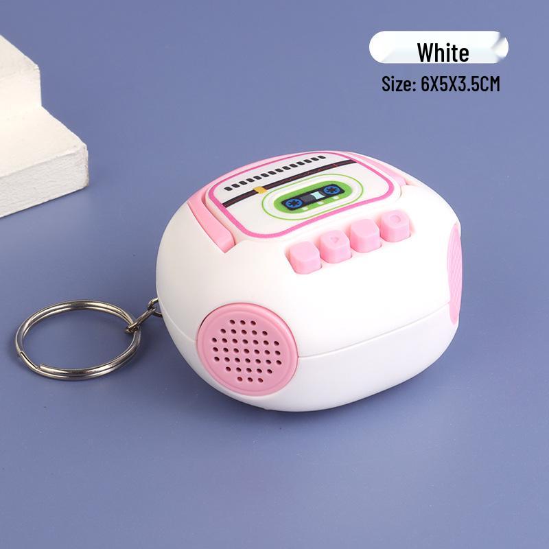 Retro Vintage Radio Keychain Toy: Mini Recorder & Speaker for Kids