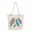 Feather print thick rope single-shoulder beach bag 7221