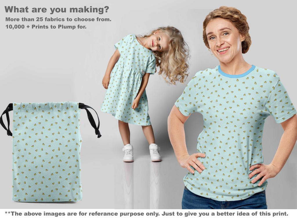 oneOone Cotton Flex Light Blue Fabric Bird Fabric For Sewing Printed Craft Fabric By The Yard 40 Inch